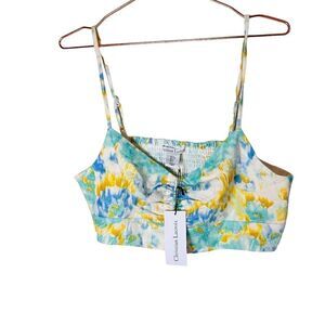 NWT Christian Lacroix Blue Crop Top Large